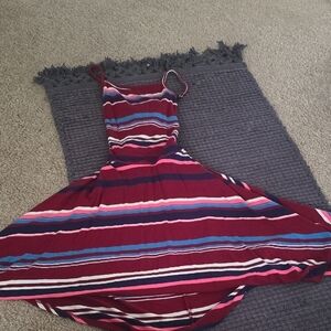 Striped Multicolor Kids Casual Dress